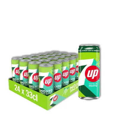 7up Soda saveur Mojito - 24 x 33 cl
