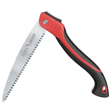 FLORA GUARD 10 Zoll Klapp-Gebäumekettensäge, aus hochwertigem SK-5-Stahl, Handsäge mit Softgrip, für Holzarbeiten, Gartenarbeit, Camping und Bushcraft