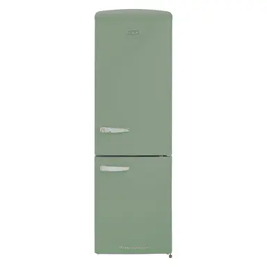 CDA Florence Meadow Retro 199cm Tall 60cm Wide 60/40 Frost Free Fridge Freezer, Meadow Green, D Rated