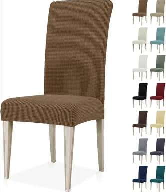 YSTYLE Esszimmerstuhlhüllen, Sitzhüllen für Esszimmerstühle, 4 Stück, LM, Braun