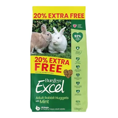 Burgess Excel Adult rabbit Nuggets with Mint 1.8kg