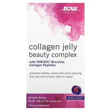NOW Foods Collagen Jelly Beauty Complex, Sweet Plum - 10 jelly sticks