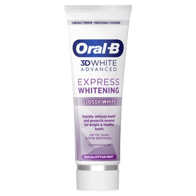 Oral-B 3DWhite Advanced Express Whitening Glossy White Toothpaste 75ml