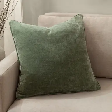 Yard Cushion Heavy Chenille Square Eucalyptus 50x50cm