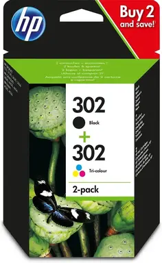 HP cartouche d'encre d'origine 302  Combo 2-Pack X4D37AE