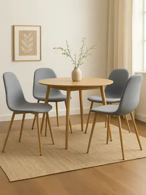 Interiors by Premier Dining Chairs Salford Grey/Wood Effect 4pcs