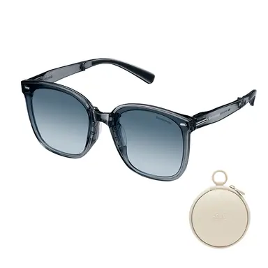 Beneunder FD421, Oversized Foldable Sunglasses, UV400 & Anti-Glare Lenses, Lightweight Blush Frame for Driving/Travel, Gray
