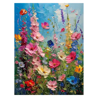 JU7CER Wildflower Diamant-Malset - 5D Blumen-Kunst-Set für Erwachsene | Heimdeko-Bastelset 30×40cm