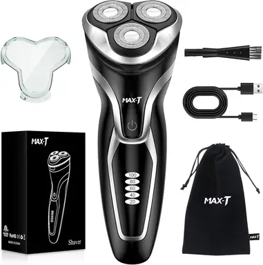 Lachen RMS7109-USB-BLK Men's USB Rechargeable Electric Shaver Black Portable Cordless Razor