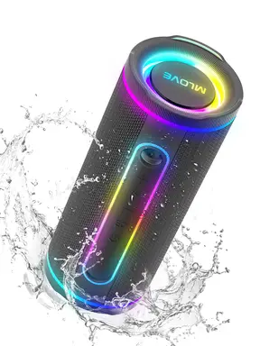 Mlove E80 Bluetooth-Lautsprecher, Bluetooth 5.4, Dual-Lautsprecher, RGB-Beleuchtung, IPX7 wasserdicht, TWS-Konnektivität