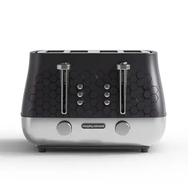 Morphy Richards Cassini 4-Slice Toaster, Wide Slots, Moonless Night (Black) - 243020