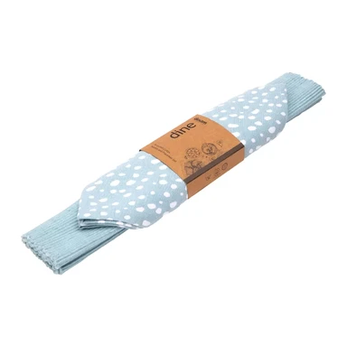 Dexam Sintra placemat- en servettenset gestippeld 100% katoen eendenei blauw