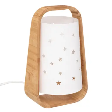 Atmosphera Kinder Bamboe Ster Lamp - Wit, 16,5 x 14,5 x 26,5 cm