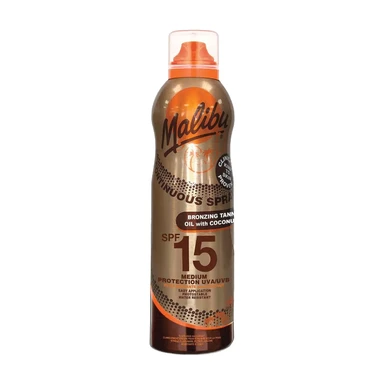 Malibu Continuïteit Self-tanning olie Spray met SPF 15 (kokos geur) 175 ml