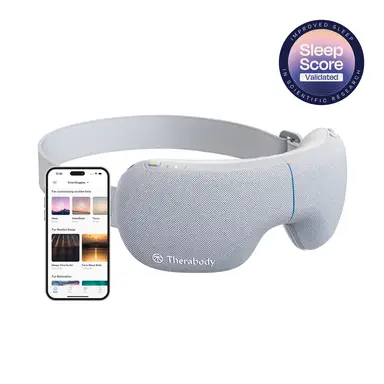 Theragun Therabody SmartGoggles Eye Massager & Heated Eye Mask, SmartSense Technology, Heat and Vibration Therapy, Relaxation and Tension Relief, Grey