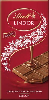 Lindt LINDOR Milchschokolade tafel, 100 g