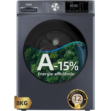 【Vakantiegeld Deal】CHiQ - Wasmachine - 8 kg - Space Pro - 16 programma's - Slimme AI - Stoomwassen & Snelwas - 12 jaar garantie op motor - Energieklasse A-15%