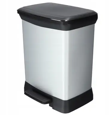 Curver Decobin afvalemmer - 30 liter - metallic - premium opbergoplossing, duurzaam kunststof, moderne huisorganisatie