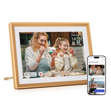 ARZOPA Cadre photo numérique WiFi 10,1" IPS HD écran tactile partage facile D10 or