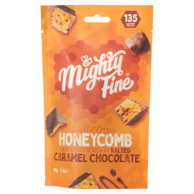 Mighty Fine - Honeycomb Dipped in Salted Caramel Chocolate Pouch - 90g