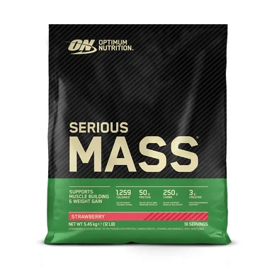 Optimum Nutrition Serious Mass Gainer Eiwitpoeder, Aardbei - 12 lbs