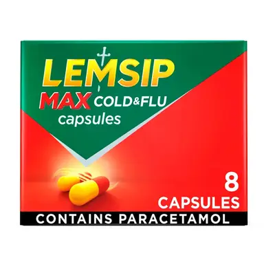 Lemsip Max Cold & Flu Capsules 8 Capsules