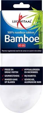Lucovitaal Bamboe enkelsok wit Maat 47-50