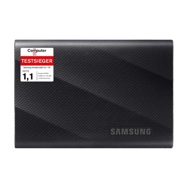 Samsung MU-PG1T0B/EU T9 portable SSD, 1 TB, 2000 MB/s Lese-, 2000 MB/s Schreibgeschwindigkeit, USB 3.2 Gen. 2x2, externe SSD für professionelle Anwender, kompatibel mit Mac, PC, Smartphone und 12K-Kameras