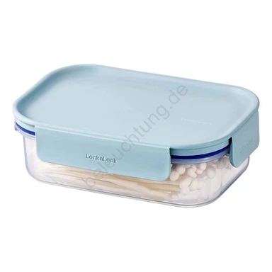 LocknLock PP Modular Plus rechteckiger Lebensmittelbehälter, 910ml, transparenter Boden mit mintgrünem Deckel
