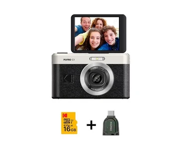 Appareil Photo Numérique Compact Kodak avec Écran Rotatif 180 ° - Noir + Dongle