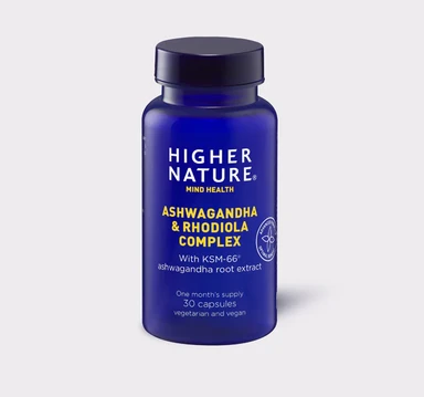 Higher Nature - Ashwagandha & Rhodiola Complex - With Vitamin C & Holy Basil - 30 CAPS