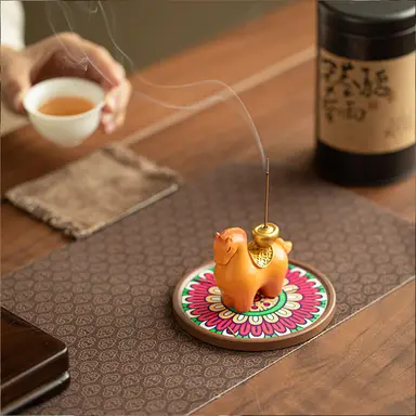 JU7CER 1pc Instant Wealth Incense Holder Ornament Incense Burner for Home Use Indoor Chinese Style Gift Incense Holder Stand Tea Table Desktop Aromatherapy Ornament