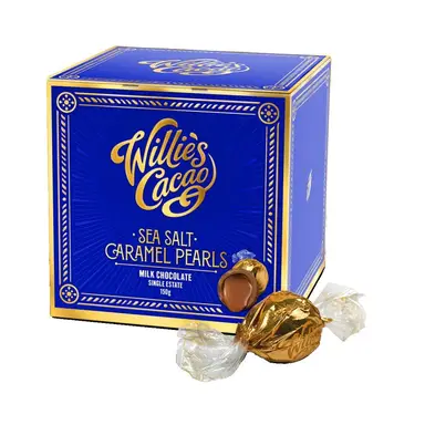 WILLIE'S CACAO Sea Salt Caramel Pearls Milk Chocolate 150g