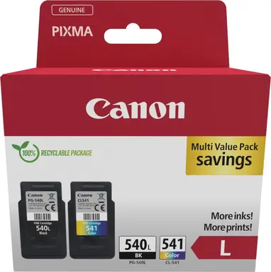 CANON PG-540L & CL-541 zwart & driekleurig inktcartridges - duopack