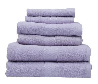 Thread & Loom Towel Set 2 x Bath Towels, 2 x Hand Towels, 2 x Face Cloths Lilac