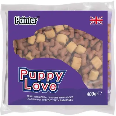 Pointer Puppy Love Baked Dog Treats with Calcium, Mixed Assortment, 400g Bag