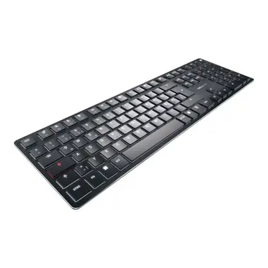 CHERRY KW X ULP mechanische Tastatur, ultradünn, taktile MX-Switches, für mehrere Geräte, weiße Hintergrundbeleuchtung, US-Layout (Englisch), schwarz