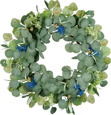 18-Zoll Oliven-Eukalyptus-Kranz - 1 Stück