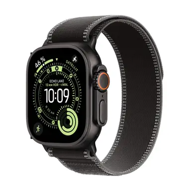 APPLE Watch Ultra 3 GPS + Cellular 49mm Black Titanium Case with Black/Charcoal Trail Loop - S/M
