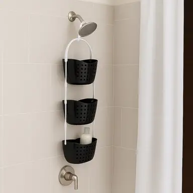Dara 3 Tier Black Shower Caddy