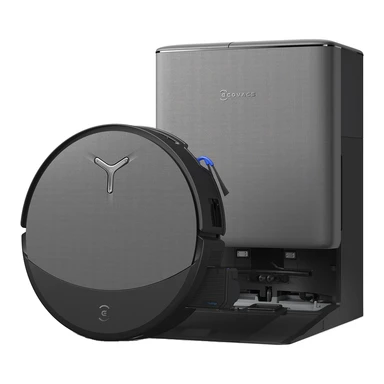ECOVACS DEEBOT T90 PRO OMNI Saug- & Wischroboter (Schwarz) mit All-in-One OMNI-Station, bis zu 30.000 Pa Saugkraft, OZMO ROLLER 3.0 selbstreinigendes Wischen, ZeroTangle 4.0 Anti-Tangle, AIVI 3D 4.0 intelligente Navigation, TruePass 4WD für Rand-zu-Rand-Abdeckung