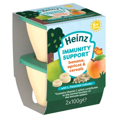 Heinz Banana Apricot And Cereals Immunity Support Pot 6+Months 2 X 100g