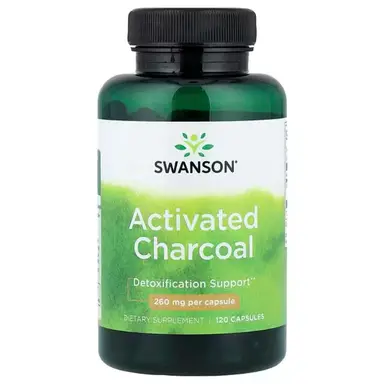Swanson Activated Charcoal Digestive Detox 260mg Capsules - 120 Capsules