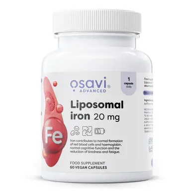 Osavi Iron Health Liposomal 20mg Vegan Energy Support Capsules - 60 Capsules