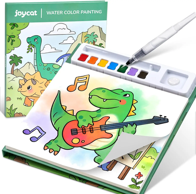 JoyCat Dinosaur- en Voertuigserie Kleurboeken met Waterverf