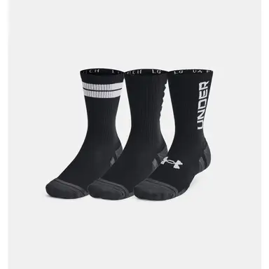 Under Armour Performance Tech Unisex 3-Pack Crew Socks - Black/White