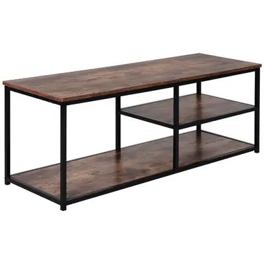 Homcom TV Unit Industrial Shelves Rustic Brown/Black L: 120 cm