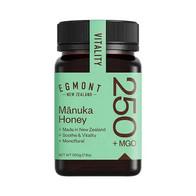 EGMONT HONEY New Zealand Monofloral Manuka Honey MGO 250+ Raw Honey Immune Support Flavour - 500g