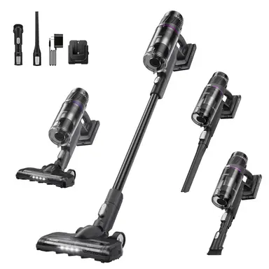 Eureka Cordless Vacuum Cleaner - 20,300Pa Suction, 50 Mins Run-time, Lightweight Stick Design, Multi-Surface Cleaning, Easy-Empty Dust Cup, Black, NEC520BK