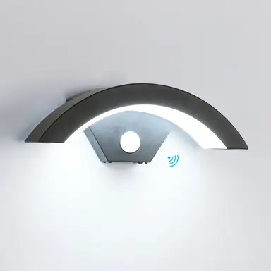 Goeco Outdoor Wandbeleuchtung mit Bewegungsmelder 24W 6500K IP65 wasserdicht Schwarz LED-Flutlicht für Garten, Veranda, Flur